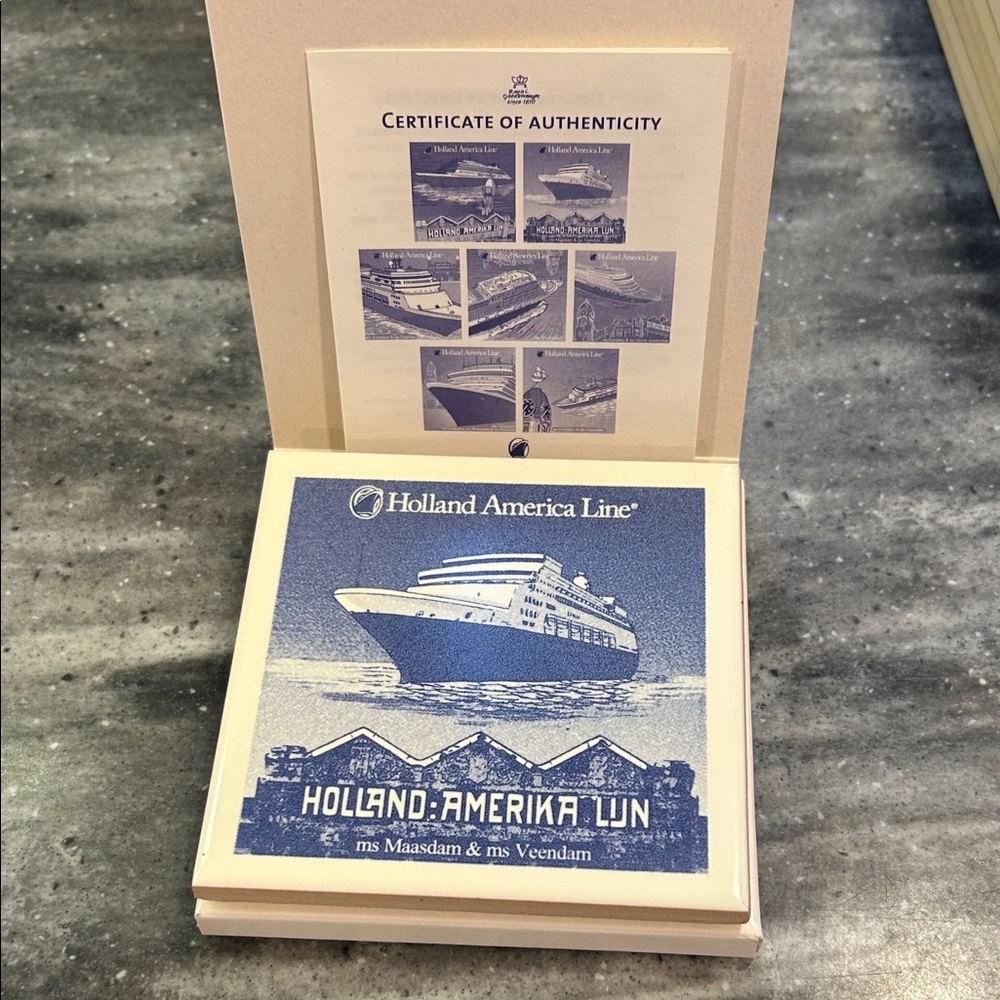 Holland America Blue and White Coaster